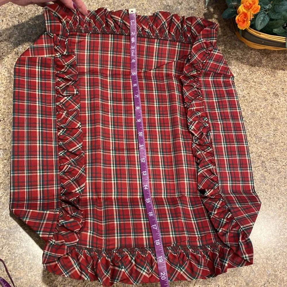 NIP Longaberger Plaid Tidings Serving Tray Basket Fabric Liner 20338 Liner Only